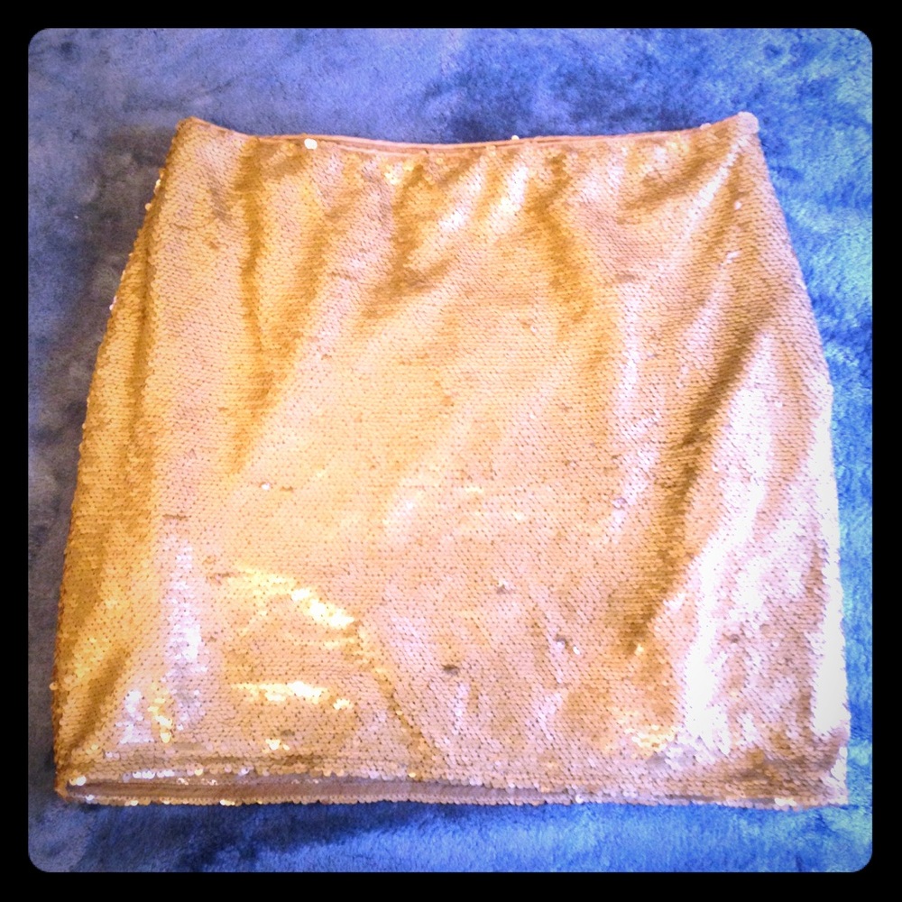 Gold sequin skirt